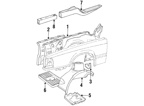 1988 Volvo 780 Inner Components - Fender