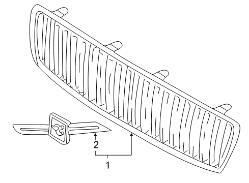 2006 Volvo V70 Grille & Components Diagram