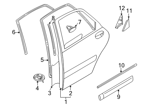 2000 Volvo V40 Door & Components Diagram