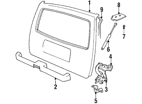 1989 Volvo 245 Gate & Hardware Diagram