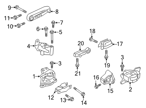 2020 Volvo XC60 Engine & Trans Mounting Diagram
