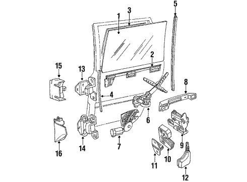 1992 Volvo 740 Glass - Door Diagram