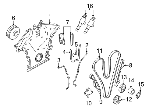 2007 Volvo S80 Valve & Timing Covers Diagram