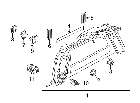 2024 Volvo XC60 Interior Trim - Quarter Panels Diagram 2