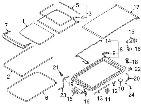 2025 Volvo XC90 Glass Roof Panel Diagram