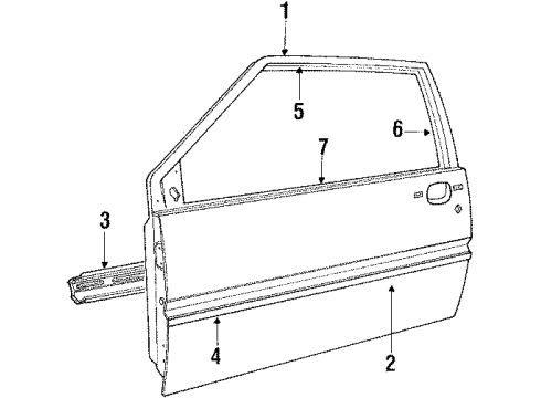 1990 Volvo 780 Door & Components Diagram