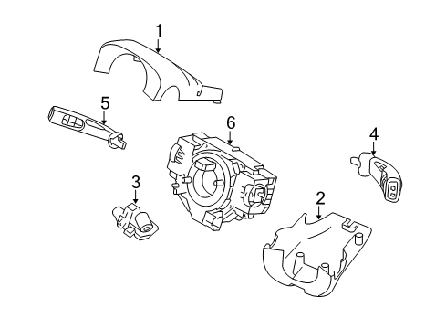 2013 Volvo C70 Shroud, Switches & Levers Diagram