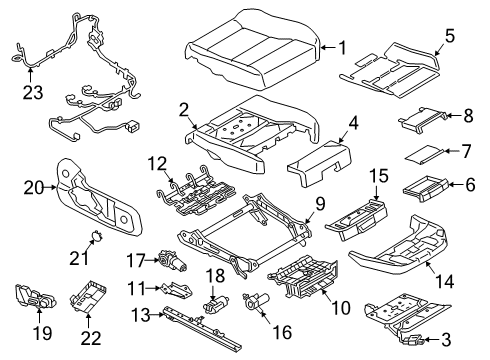 2025 Volvo XC40 Passenger Seat Components Diagram 4