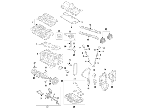 2021 Volvo V60 Cross Country Timing Cover Diagram for 32298298