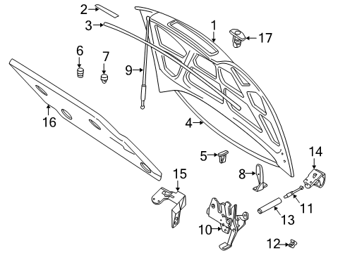 2004 Volvo S40 Hood & Components Diagram 2