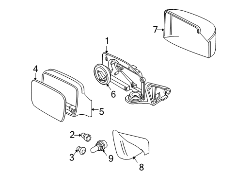 2004 Volvo S40 Outside Mirrors Diagram