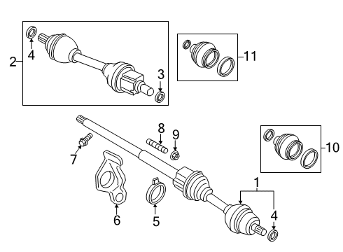 2019 Volvo XC60 Drive Axles - Front Diagram