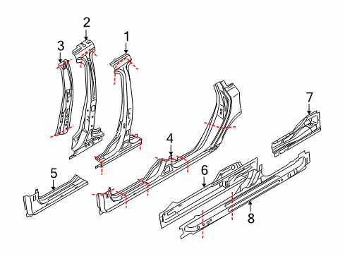 2012 Volvo XC70 Center Pillar & Rocker