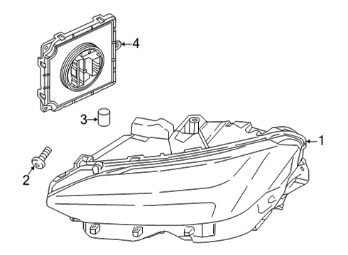 2025 Volvo S90 Headlamp Components Diagram