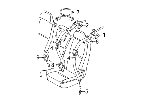 2005 Volvo XC90 Seat Belt - Body Diagram 2