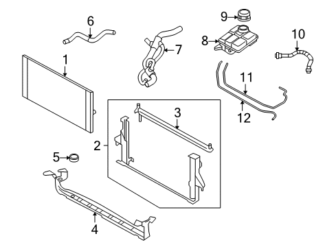 2011 Volvo V50 Radiator & Components Diagram