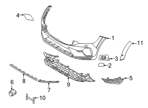 2022 Volvo XC60 Bumper Cover Diagram for 40010162