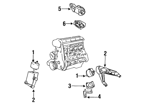 1991 Volvo 940 Engine & Trans Mounting Diagram