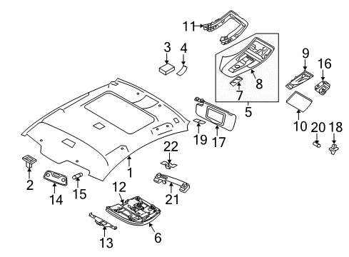 2008 Volvo S40 Interior Trim - Roof Diagram