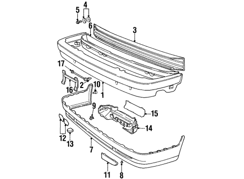 1994 Volvo 850 Bumper & Components - Front Diagram 2