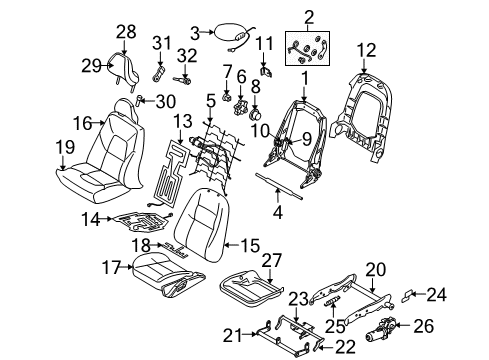 2005 Volvo S80 Front Seat Components