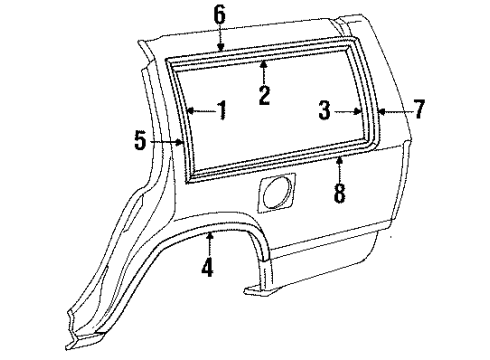 1986 Volvo 760 Exterior Trim - Quarter Panel Diagram