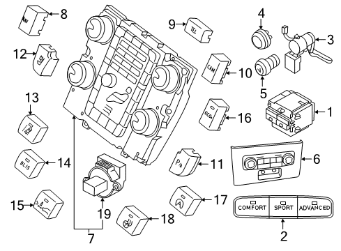 2015 Volvo V60 Button Diagram for 31324554