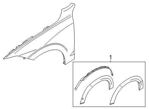 2024 Volvo XC60 Exterior Trim - Fender Diagram 2