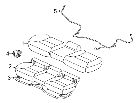 2024 Volvo XC40 Recharge Rear Seat Components Diagram 2