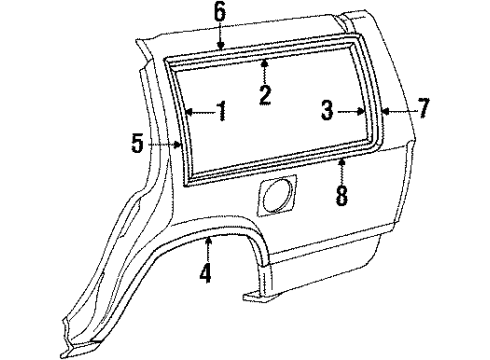 1990 Volvo 740 Exterior Trim - Quarter Panel Diagram