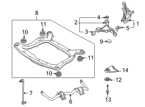 2007 Volvo XC90 Front Suspension Components Diagram