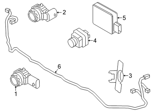 2023 Volvo C40 Recharge Parking Aid Diagram