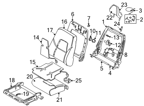 2003 Volvo XC70 Front Seat Components Diagram