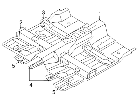 2010 Volvo V70 Floor & Rails Diagram
