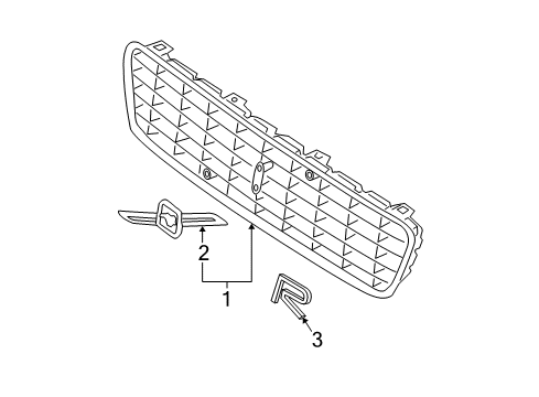 2005 Volvo S60 Grille & Components Diagram