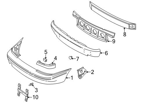 1999 Volvo C70 Bumper & Components - Rear Diagram