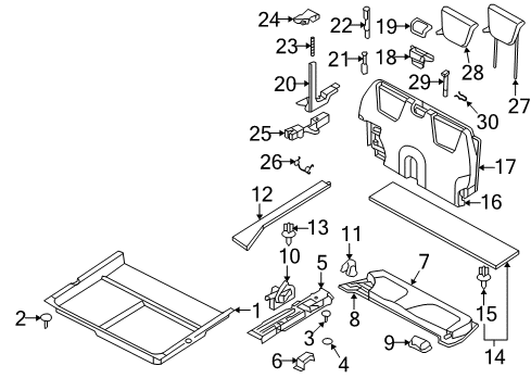 2003 Volvo V70 Rear Seat Components Diagram 6