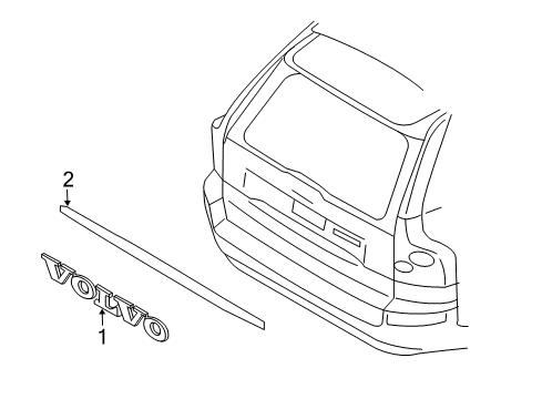 2008 Volvo XC90 Exterior Trim - Lift Gate Diagram