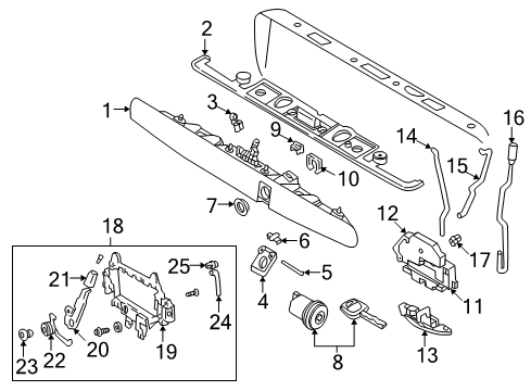 1999 Volvo V70 Tail Gate Diagram