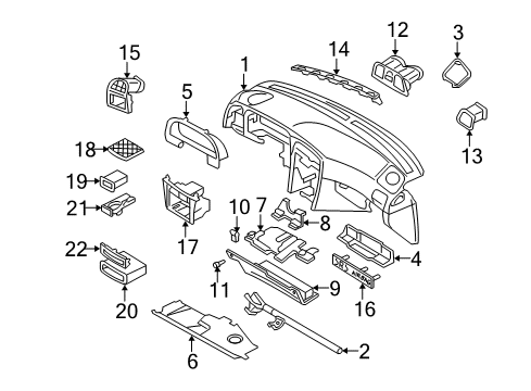 2004 Volvo S40 Instrument Panel Diagram
