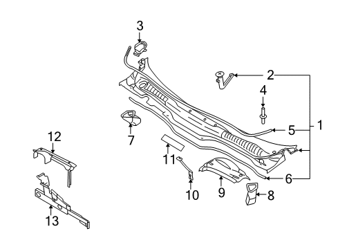 2006 Volvo S40 Cowl Diagram