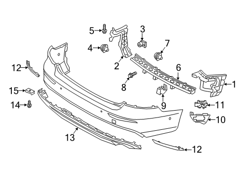 2019 Volvo V60 Bumper & Components - Rear Diagram 8