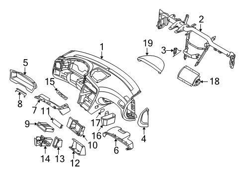 2004 Volvo V70 Instrument Panel Diagram