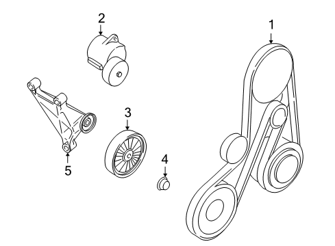 2000 Volvo S70 Belts & Pulleys Diagram