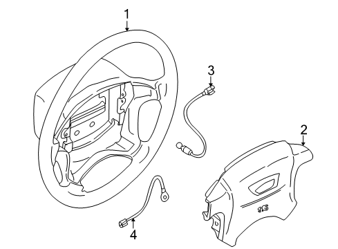 2000 Volvo V70 Steering Wheel & Trim Diagram