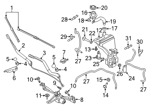 2018 Volvo XC90 Headlamp Washers/Wipers Diagram