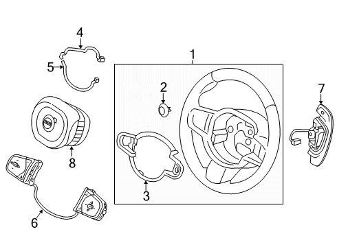 2021 Volvo V90 Cross Country Steering Wheel & Trim Diagram 2