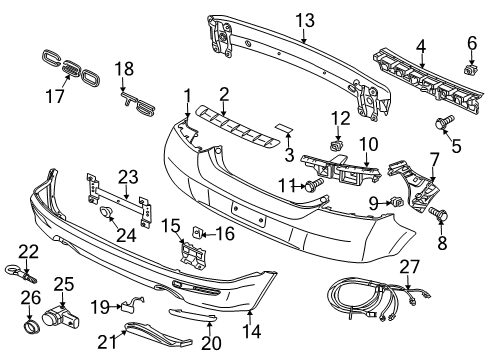2010 Volvo C30 Bumper & Components - Rear Diagram