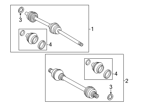 2021 Volvo V60 Drive Axles - Rear Diagram