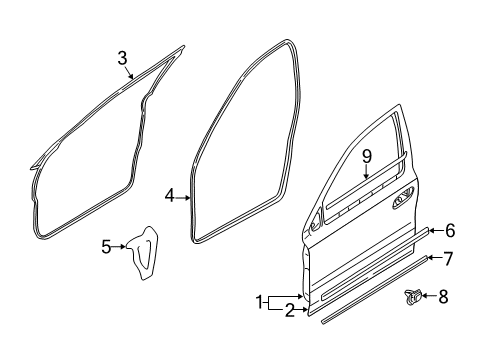 2006 Volvo S60 Exterior Trim - Front Door Diagram